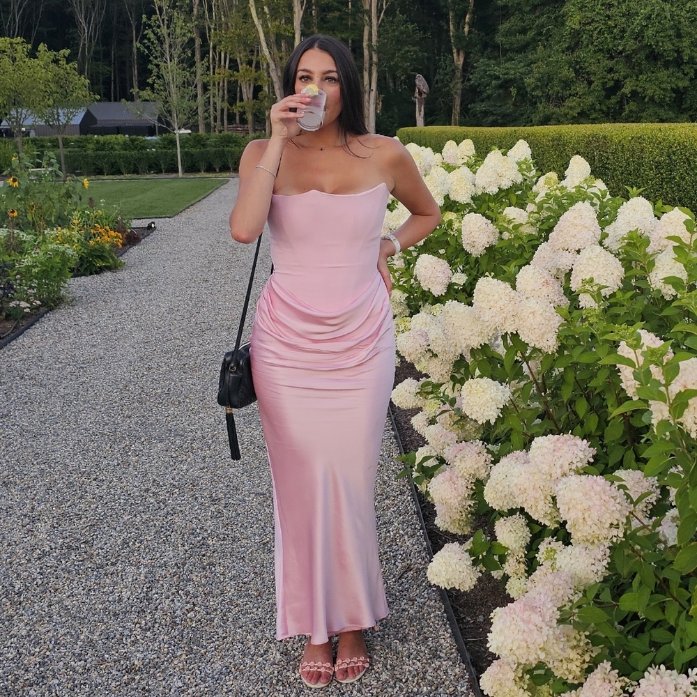 House of CB Strapless Pink Dress